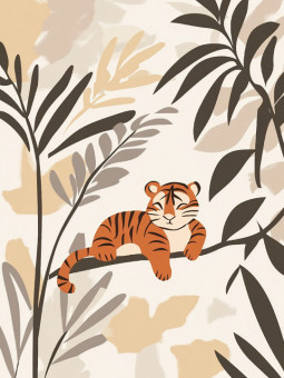 Poster - Sleep tiger - Accueil | Oueso - Contemporary Afro Art