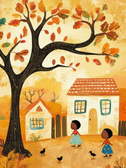 Poster - Village day - Accueil | Oueso - Contemporary Afro Art