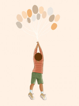 Poster - Fly balloon 02 - Accueil | Oueso - Contemporary Afro Art