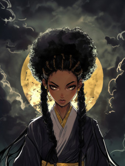 Poster - Midnight moon - Accueil | Oueso - Art Afro Contemporain