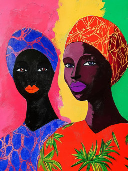 Poster - Bantu sisters - Accueil | Oueso - Contemporary Afro Art