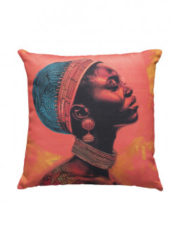 Cushion - Femme rose - Accueil | Oueso - Contemporary Afro Art