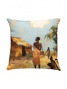 Cushion - Village - Accueil | Oueso - Contemporary Afro Art