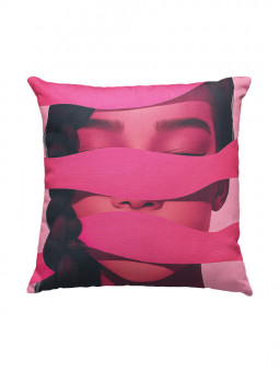 Cushion - Visage en rose - Accueil | Oueso - Contemporary Afro Art