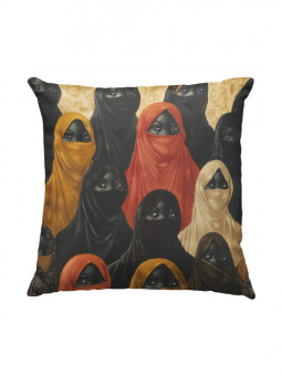 Coussin - Regards voilés - Accueil | Oueso - Art Afro Contemporain