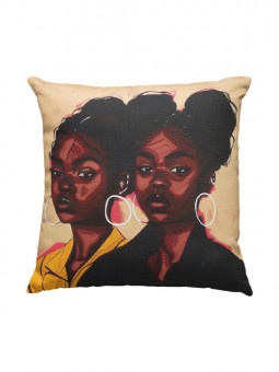 Cushion - Sœurs jumelles - Accueil | Oueso - Contemporary Afro Art