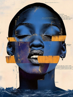 Affiche - Dame bleu - Accueil | Oueso - Art Afro Contemporain