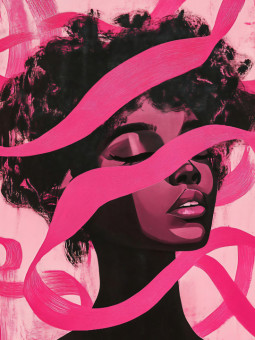 Poster - Femme rose - Accueil | Oueso - Contemporary Afro Art