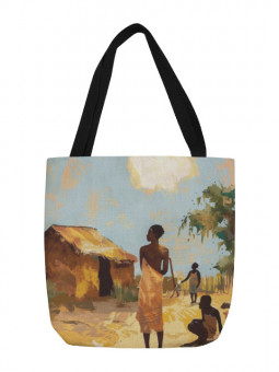 Tote bag - Village - Accueil | Oueso - Art Afro Contemporain