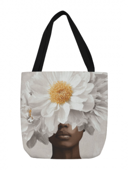 Tote bag - Fleur blanc - Accueil | Oueso - Contemporary Afro Art