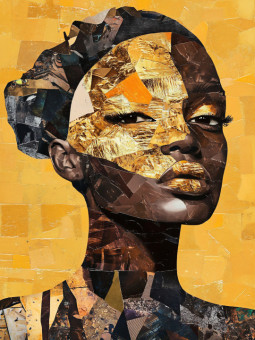 Poster - Gold woman - Accueil | Oueso - Contemporary Afro Art