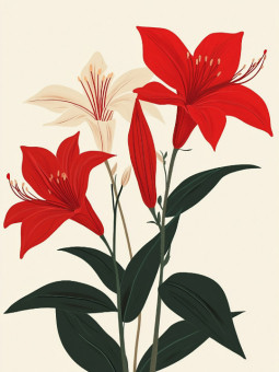 Poster - Red flowers - Accueil | Oueso - Contemporary Afro Art