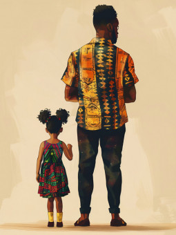 Poster - Father and daughter - Accueil | Oueso - Contemporary Afro Art