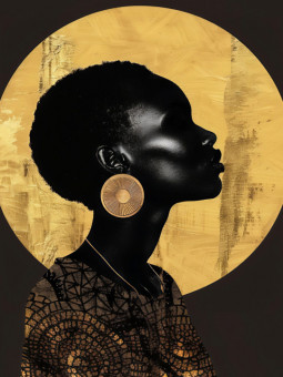 Poster - Gold earings - Accueil | Oueso - Contemporary Afro Art