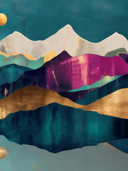 Affiche - Montagnes pourpre - Accueil | Oueso - Art Afro Contemporain