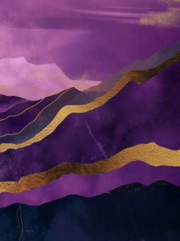 Affiche - Gold on purple - Accueil | Oueso - Art Afro Contemporain