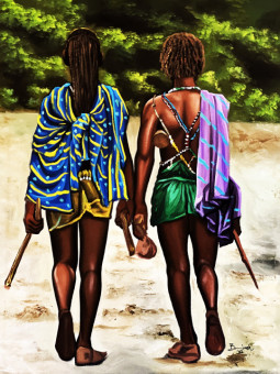 Affiche - Voyage (PATTI BLUEH) - Accueil | Oueso - Art Afro Contemp...