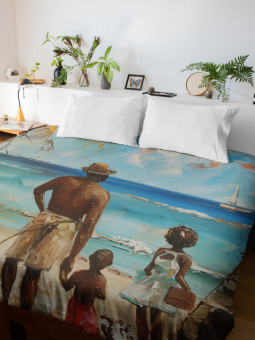 Housse de couette - Plage - Accueil | Oueso - Art Afro Contemporain