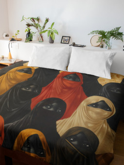 Housse de couette - Regards voilés - Accueil | Oueso - Art Afro Con...