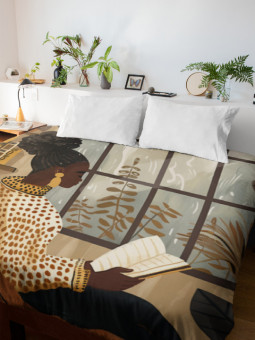 Housse de couette - Lecture - Accueil | Oueso - Art Afro Contemporain