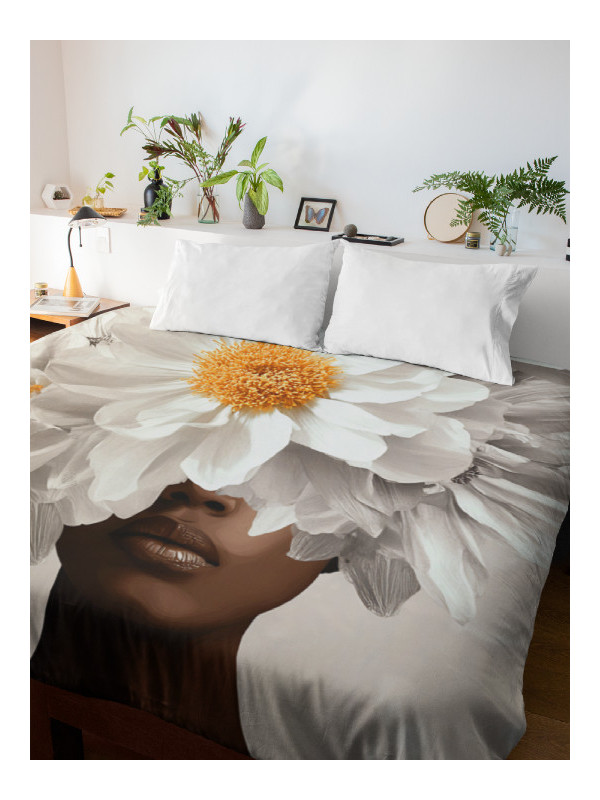 Housse de couette - Fleur blanc - Accueil | Oueso - Art Afro Contem... Housse de couette - Fleur blanc - Accueil | Oueso - Art Afro Contem...