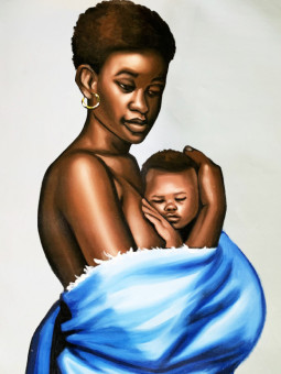 Affiche - Douceur Maternelle - Accueil | Oueso - Art Afro Contemporain