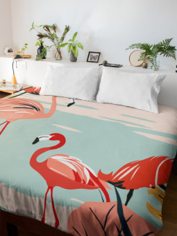Housse de couette - Flamants roses - Accueil | Oueso - Art Afro Con...