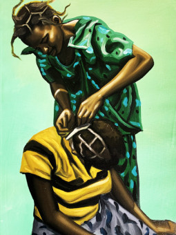 Affiche - Coiffeuse - Accueil | Oueso - Art Afro Contemporain