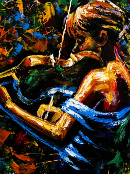 Poster - Violoniste (01) - Accueil | Oueso - Contemporary Afro Art