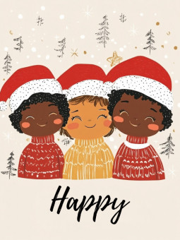 Poster - Happy Friends - Accueil | Oueso - Contemporary Afro Art