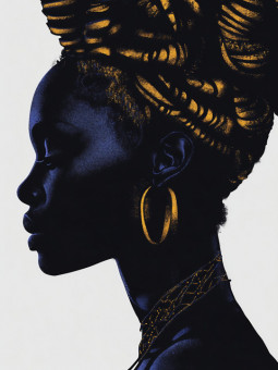 Poster - Noir bleu - Accueil | Oueso - Contemporary Afro Art