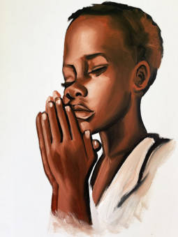 Poster - Prayer - Accueil | Oueso - Contemporary Afro Art