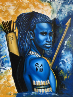 Poster - Blue men - Accueil | Oueso - Contemporary Afro Art