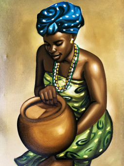 Affiche - Agathe - Accueil | Oueso - Art Afro Contemporain