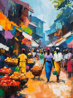 Affiche - The African Market - Accueil | Oueso - Art Afro Contemporain