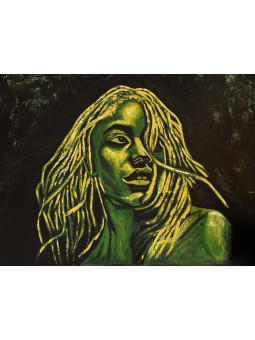 Poster - Green miss - Accueil | Oueso - Contemporary Afro Art