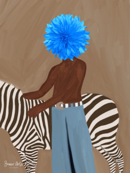Affiche - Flower face (Beaux arts) - Accueil | Oueso - Art Afro Con...