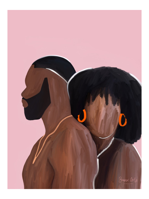 Affiche - Amoureuse (Beaux arts) - Accueil | Oueso - Art Afro Conte...