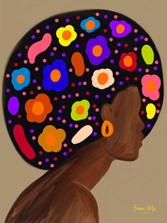 Affiche - Afro coloré (Beaux arts)-Accueil-OUESO