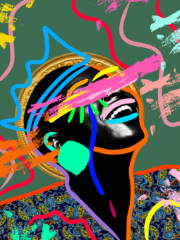 Affiche - Lumira (Wax pop art) - Art mural | Oueso - Art Afro Conte...