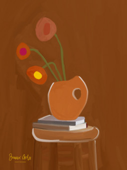 Poster - Bouquet Marron (Beaux art) - WALL ART | Oueso - Contempora...
