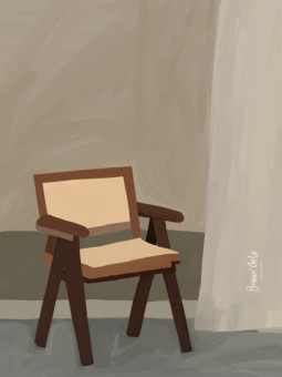 Poster - Wooden chair (Beaux arts) - WALL ART | Oueso - Contemporar...