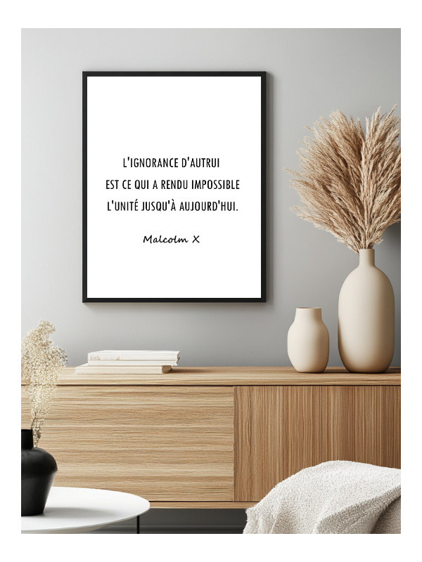 Poster - Citation Malcom x 2 - Accueil | Oueso - Contemporary Afro Art