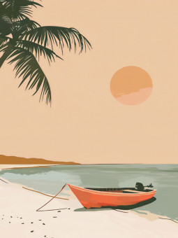Affiche - Beach - Accueil | Oueso - Art Afro Contemporain