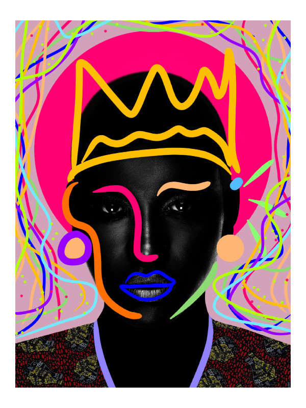 Affiche - Zyrithia (Wax pop art) - Art mural | Oueso - Art Afro Con...