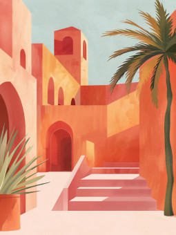 Poster - Sahara Aube - Accueil | Oueso - Contemporary Afro Art