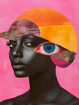 Affiche - Pink Collage - Accueil | Oueso - Art Afro Contemporain