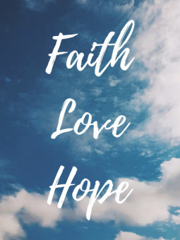 Poster - Faith Love Hope - Accueil | Oueso - Contemporary Afro Art