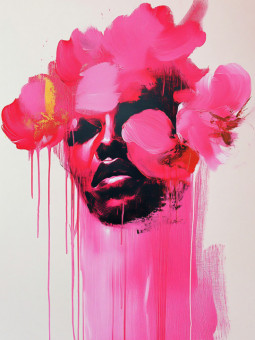 Affiche - Rose Amour - Accueil | Oueso - Art Afro Contemporain