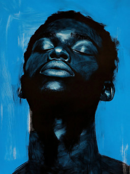 Affiche - Blue art man - Accueil | Oueso - Art Afro Contemporain